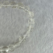 Natural Clear Quartz Beads with Inscription Bracelet 17.93 15.5cm 8.4mm 23 Beads - Huangs Jadeite and Jewelry Pte Ltd