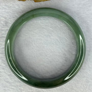 Type A Dark Green and Green Jadeite Bangle Internal Diameter 55.5mm 63.69g 14.1 by 8.5mm (Slight Internal Line) - Huangs Jadeite and Jewelry Pte Ltd
