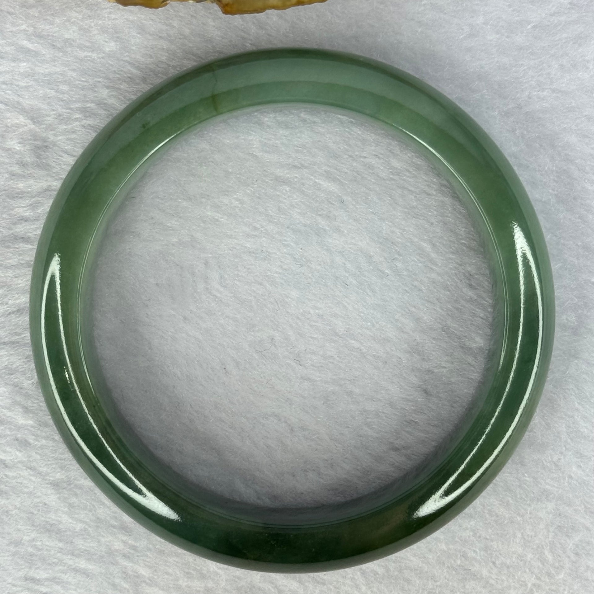 Type A Dark Green and Green Jadeite Bangle Internal Diameter 55.5mm 63.69g 14.1 by 8.5mm (Slight Internal Line) - Huangs Jadeite and Jewelry Pte Ltd