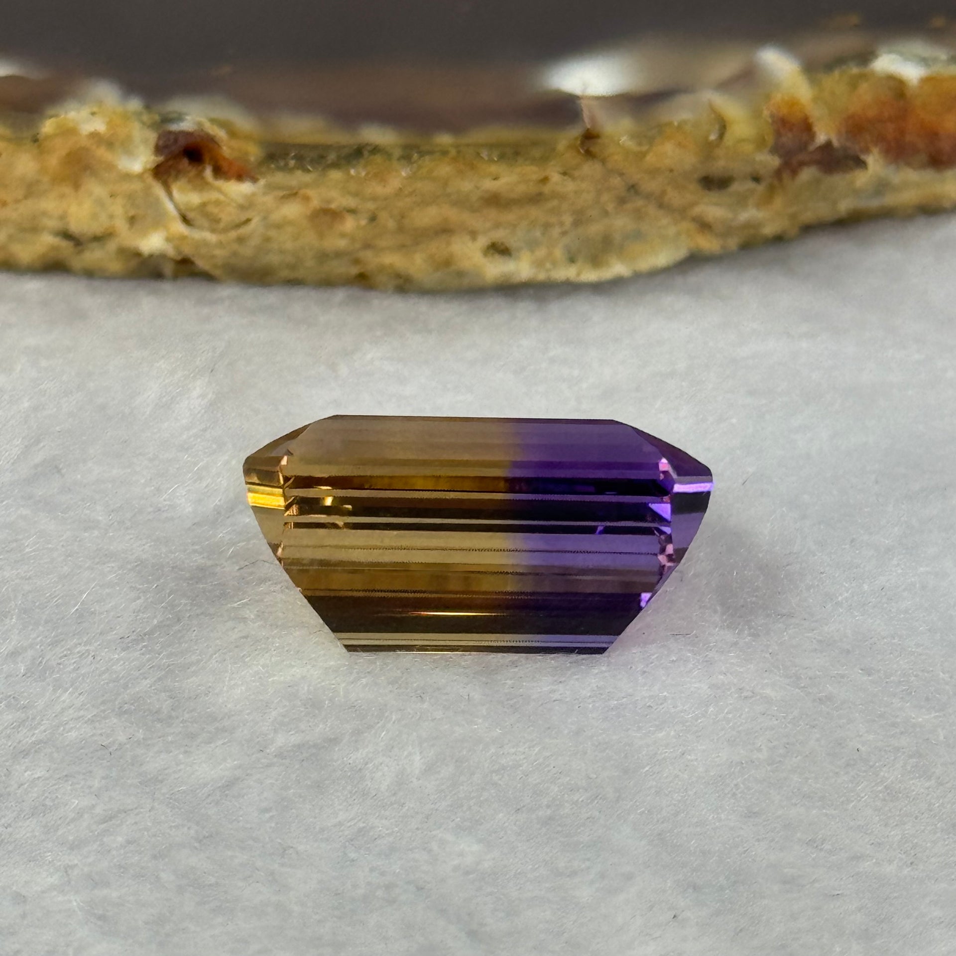 Natural Faceted Ametrine Parallelogram Shape 20.34ct 19.8 by 13.8 by 9.7mm - Huangs Jadeite and Jewelry Pte Ltd
