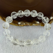 Natural Clear Quartz Beads with Inscription Bracelet 38.35g 17cm 11.9mm 17 Beads - Huangs Jadeite and Jewelry Pte Ltd