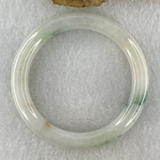 Natural Type A Faint Green with Blueish Green Piao Hua Flora Jadeite Bangle 37.89g Inner Diameter 53.5mm 8.4 by 9.5mm (Very Very Slight Internal Lines) - Huangs Jadeite and Jewelry Pte Ltd