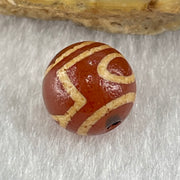 Natural Powerful Tibetan Old Oily Agate 1 Eye With Mountain Support Dzi Bead Heavenly Master (Tian Zhu) 一眼靠天珠 1.49g 10.1 by 10.3mm - Huangs Jadeite and Jewelry Pte Ltd