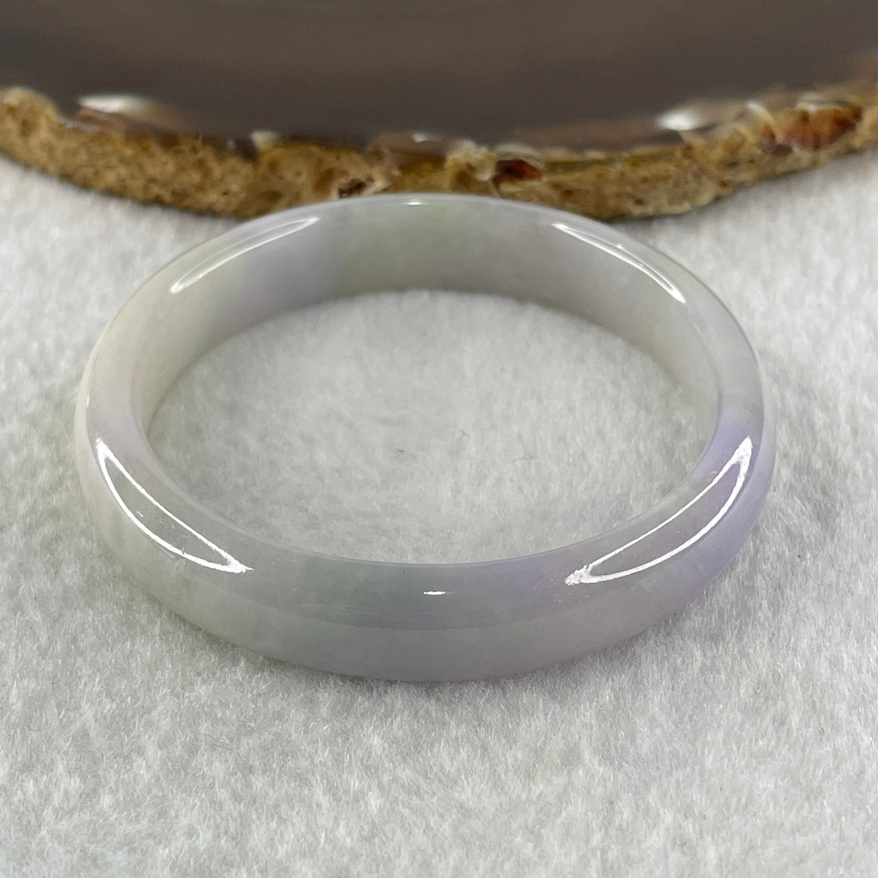 Type A Natural Lavender Jadeite Oval Bangle 29.01g Inner Diameter 52.0mm 10.1 by 6.2mm (Slight Internal Line) - Huangs Jadeite and Jewelry Pte Ltd