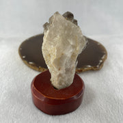 Natural Smoky Quartz Rough Irregular Shape Display in Wooden Stand 178.74g 62.1 by 58.2 by 100.0mm - Huangs Jadeite and Jewelry Pte Ltd