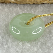 Type A Natural Semi Icy Light Green Jadeite Ping An Kou Pendant 4.19g 15.5 by 6.0mm - Huangs Jadeite and Jewelry Pte Ltd