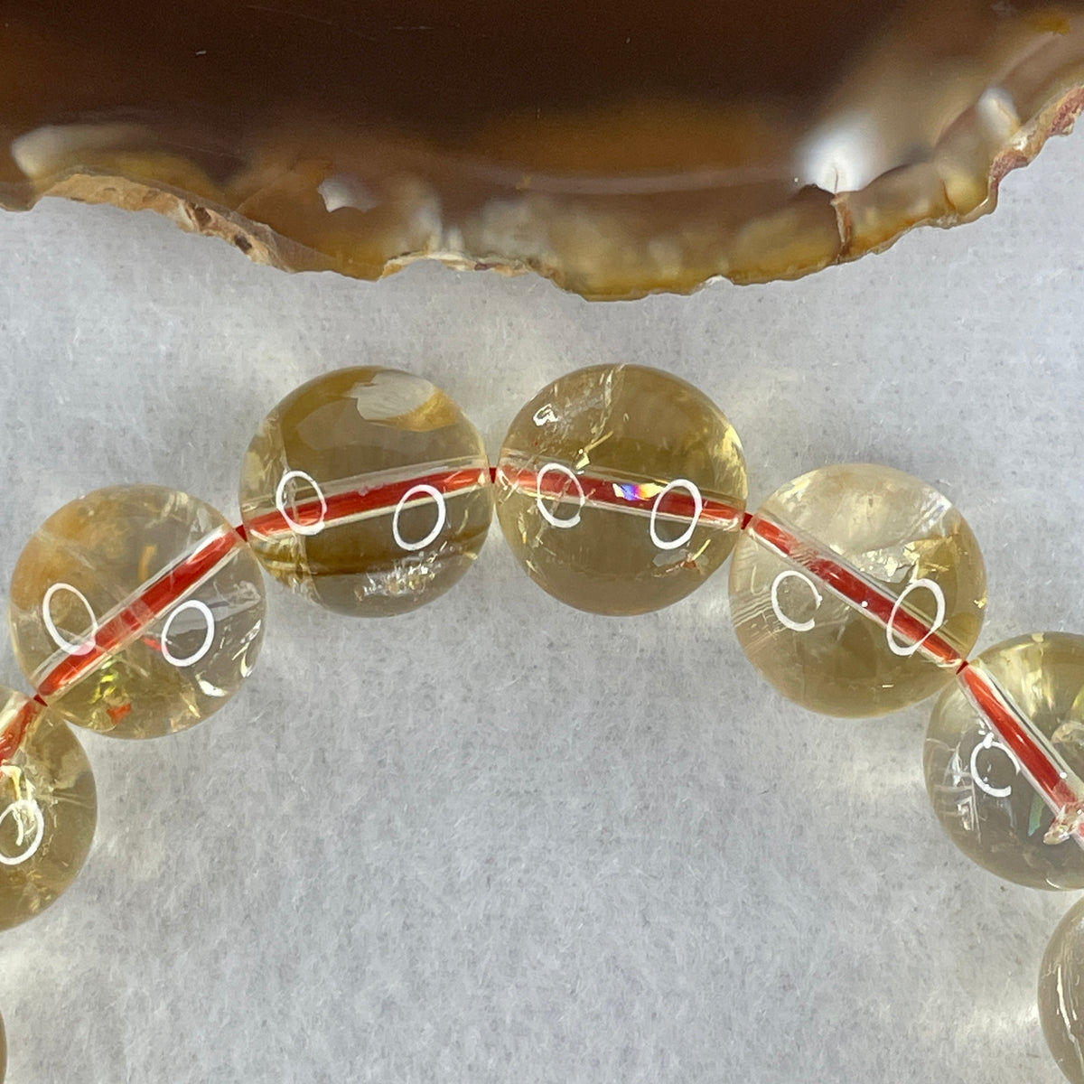 Certified Average Grade Natural Yellow Citrine Crystal Beads Bracelet | 13.8mm Golden Merchant's (56.65g | 17.5cm Wrist Sizing | 16 Beads)