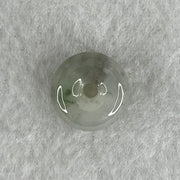Type A Icy Wuji Grey Jadeite Ping An Kou Donut Charm Pendant 2.77g 13.8 by 7.0mm - Huangs Jadeite and Jewelry Pte Ltd