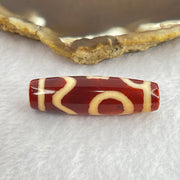 Natural Powerful Tibetan Old Oily Red Orange White Agate Sky Door Serenity 1 Eye Dzi Bead Heavenly Master (Tian Zhu) 一眼天诛 8.14g 38.1 by 11.6mm - Huangs Jadeite and Jewelry Pte Ltd