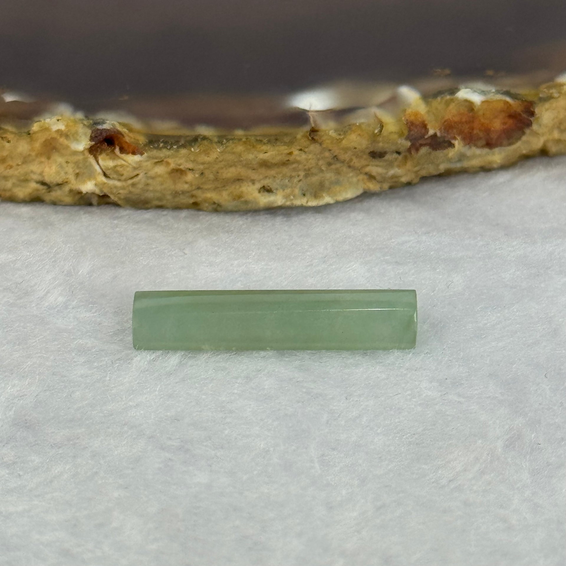 Type A ICY Green Jadeite Jade Stone For Setting 7.45ct 23.7 by 6.6 by 3.7mm - Huangs Jadeite and Jewelry Pte Ltd