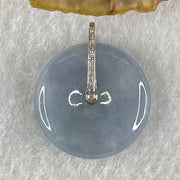 Type A Deep Intense Lavender Jadeite Ping An Kou Donut in 18K White Gold AU750 Clasps 7.44g 23.5 by 5.9mm - Huangs Jadeite and Jewelry Pte Ltd