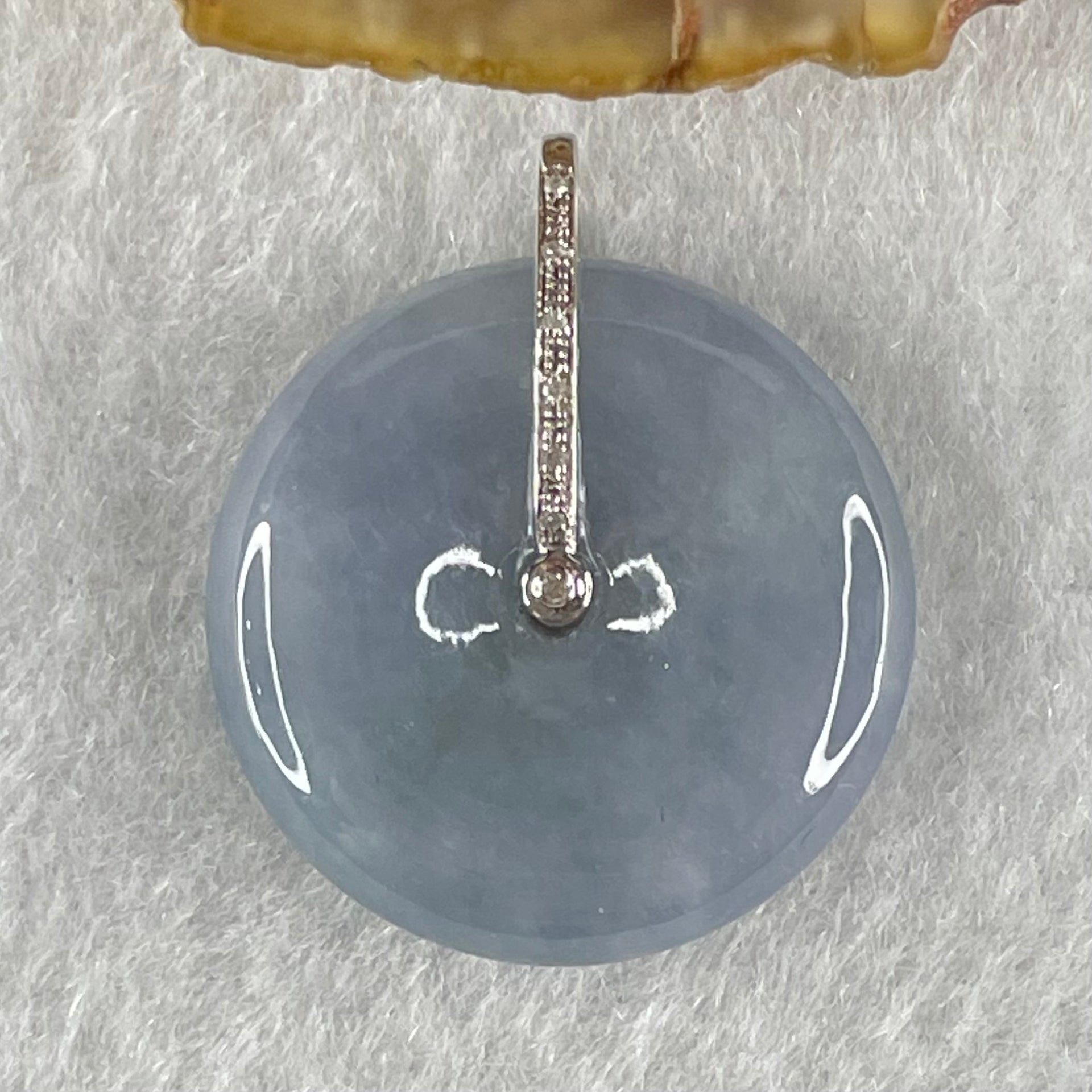 Type A Deep Intense Lavender Jadeite Ping An Kou Donut in 18K White Gold AU750 Clasps 7.44g 23.5 by 5.9mm - Huangs Jadeite and Jewelry Pte Ltd