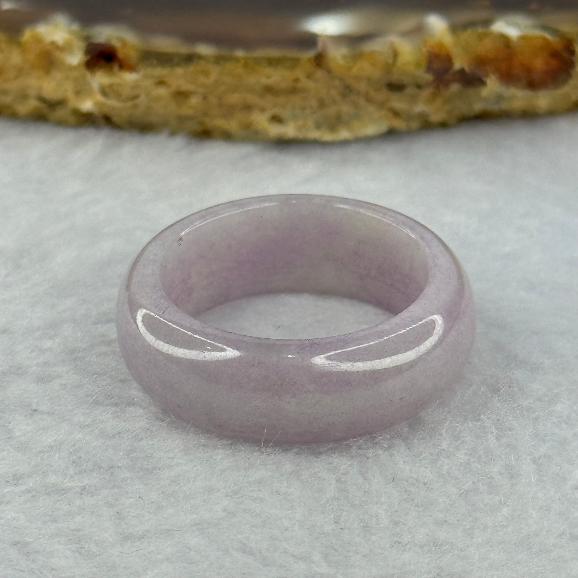 Type A Lavender Jadeite Ring 5.63g 8.4 by 3.6mm US9.5 HK21 - Huangs Jadeite and Jewelry Pte Ltd