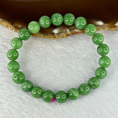 Natural Emerald And Ruby Zoisite Beads Bracelet 23.73g 15.5cm 8.8mm 22 Beads - Huangs Jadeite and Jewelry Pte Ltd