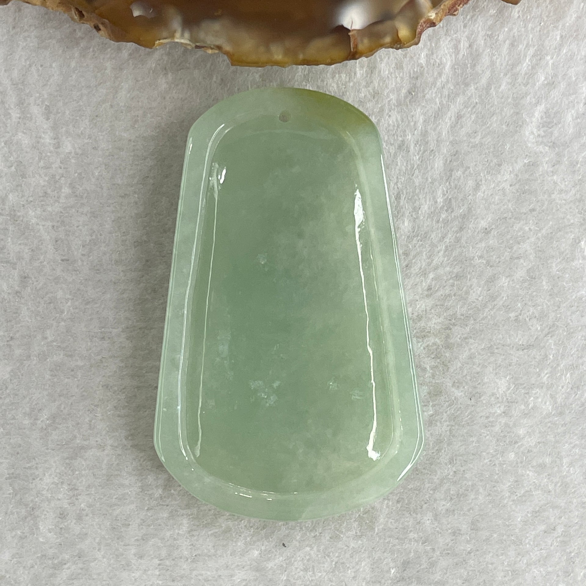Natural Type A Jelly Light Green Jadeite Guan Yin on Lotus Flower Pendant 23.91g 55.0 by 34.1 by 7.5mm - Huangs Jadeite and Jewelry Pte Ltd
