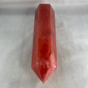 Cherry Quartz Tower with Wooden Stand Display 866.8g 59.3 by 50.0 by 210.0mm - Huangs Jadeite and Jewelry Pte Ltd