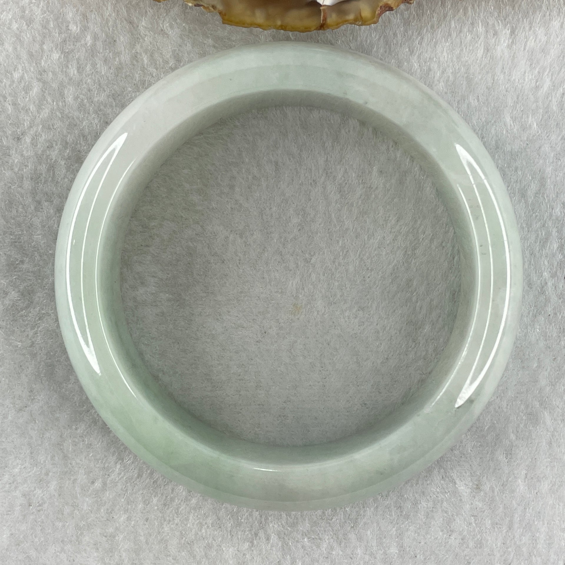 Type A Natural Light Green with Light Lavender Jadeite Bangle 84.56g Inner Diameter 54.5mm 19.0 by 8.4mm (Internal Line) - Huangs Jadeite and Jewelry Pte Ltd