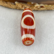 Natural Powerful Tibetan Old Oily Red White Agate One Eye Earth Element Dzi Bead Heavenly Master (Tian Zhu) 一眼土元素天珠 10.59g 37.8 by 13.3mm - Huangs Jadeite and Jewelry Pte Ltd