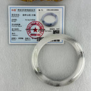 Type A Faint Lavender Green to White with Grey Wuji Patches Jadeite Bangle Internal Diameter 58.2mm 70.55g 14.0 by 9.3mm (Very Slight Internal Lines) - Huangs Jadeite and Jewelry Pte Ltd