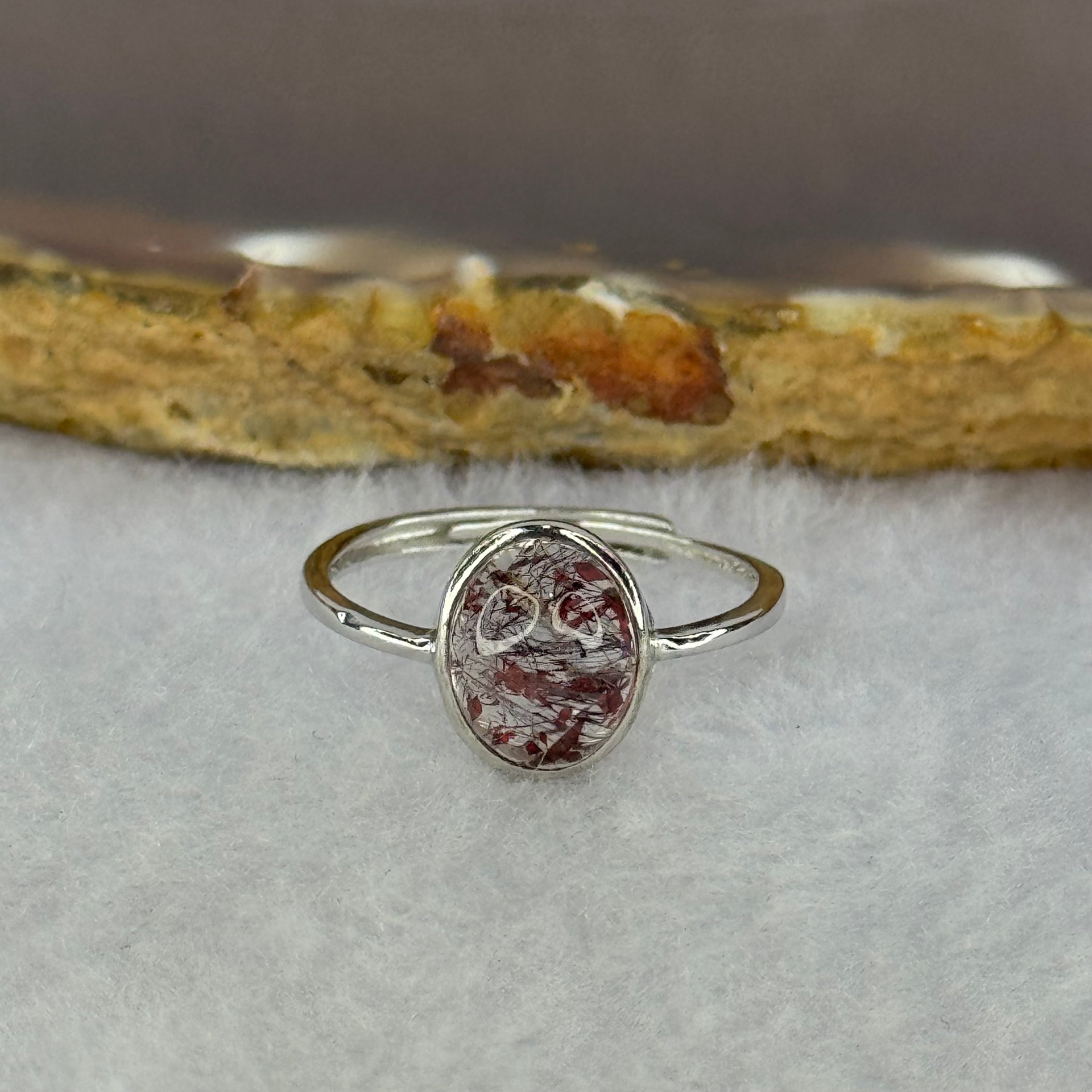 Very Good Grade Natural Super 7 S925 Silver Ring (Adjustable Size) 1.90g 9.4 by 7.6 by 5.5mm - Huangs Jadeite and Jewelry Pte Ltd