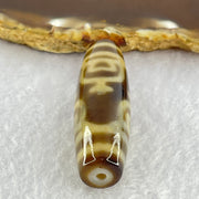 Natural Powerful Tibetan Old Oily Agate 4 Nectar Vessel Dzi Bead Heavenly Master (Tian Zhu) 花蜜容器眼天珠 16.35g 48.9 by 14.6mm - Huangs Jadeite and Jewelry Pte Ltd