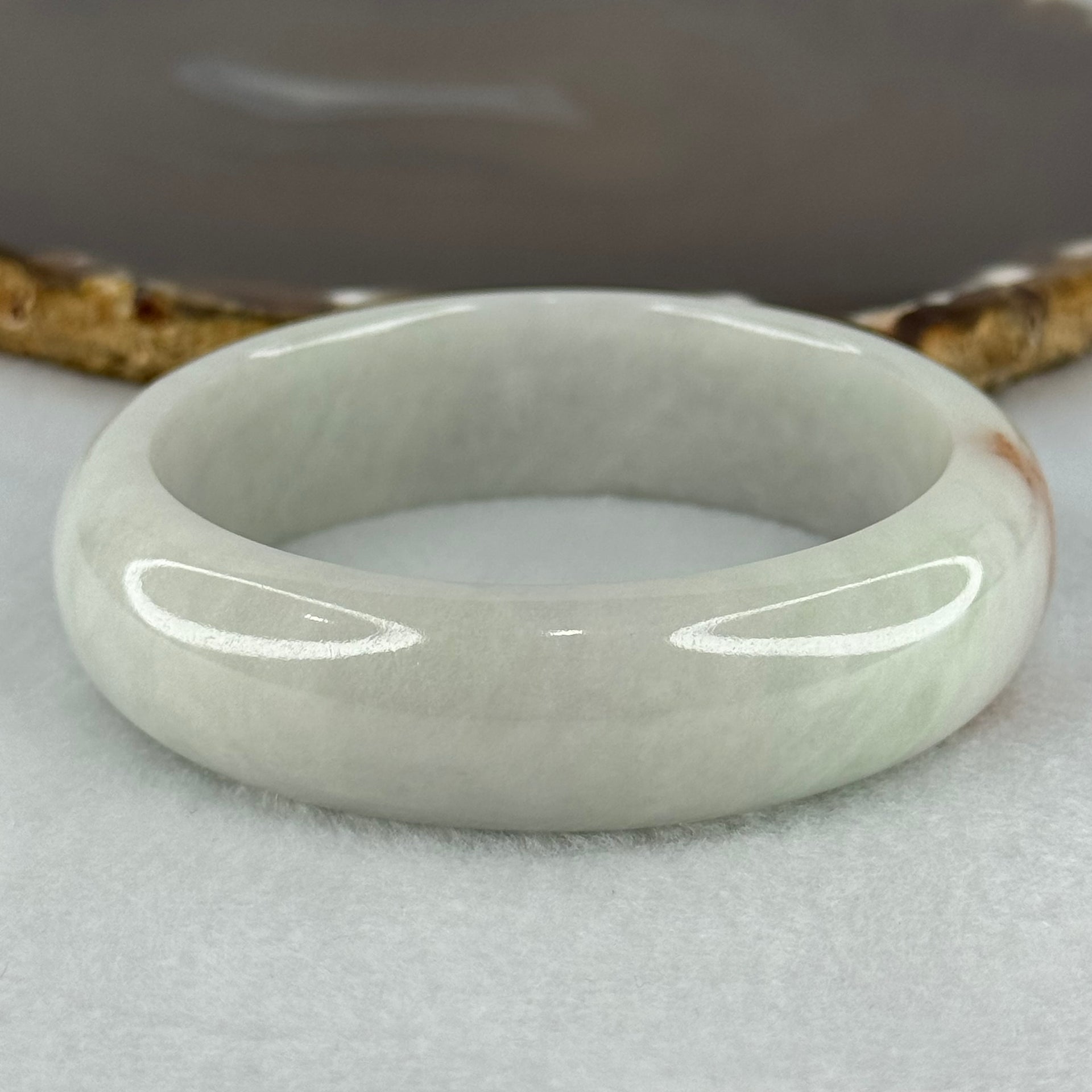 Type A Faint Green Lavender with Red Patch Jadeite Bangle Internal Diameter 56.9mm 79.34g 17.3 by 8.7mm (Very Slight Internal Lines) - Huangs Jadeite and Jewelry Pte Ltd