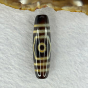 Natural Powerful Tibetan Old Oily Agate 3 Eyes Dzi Bead Heavenly Master (Tian Zhu) 三眼天诛 7.26g 39.4 by 11.2mm - Huangs Jadeite and Jewelry Pte Ltd