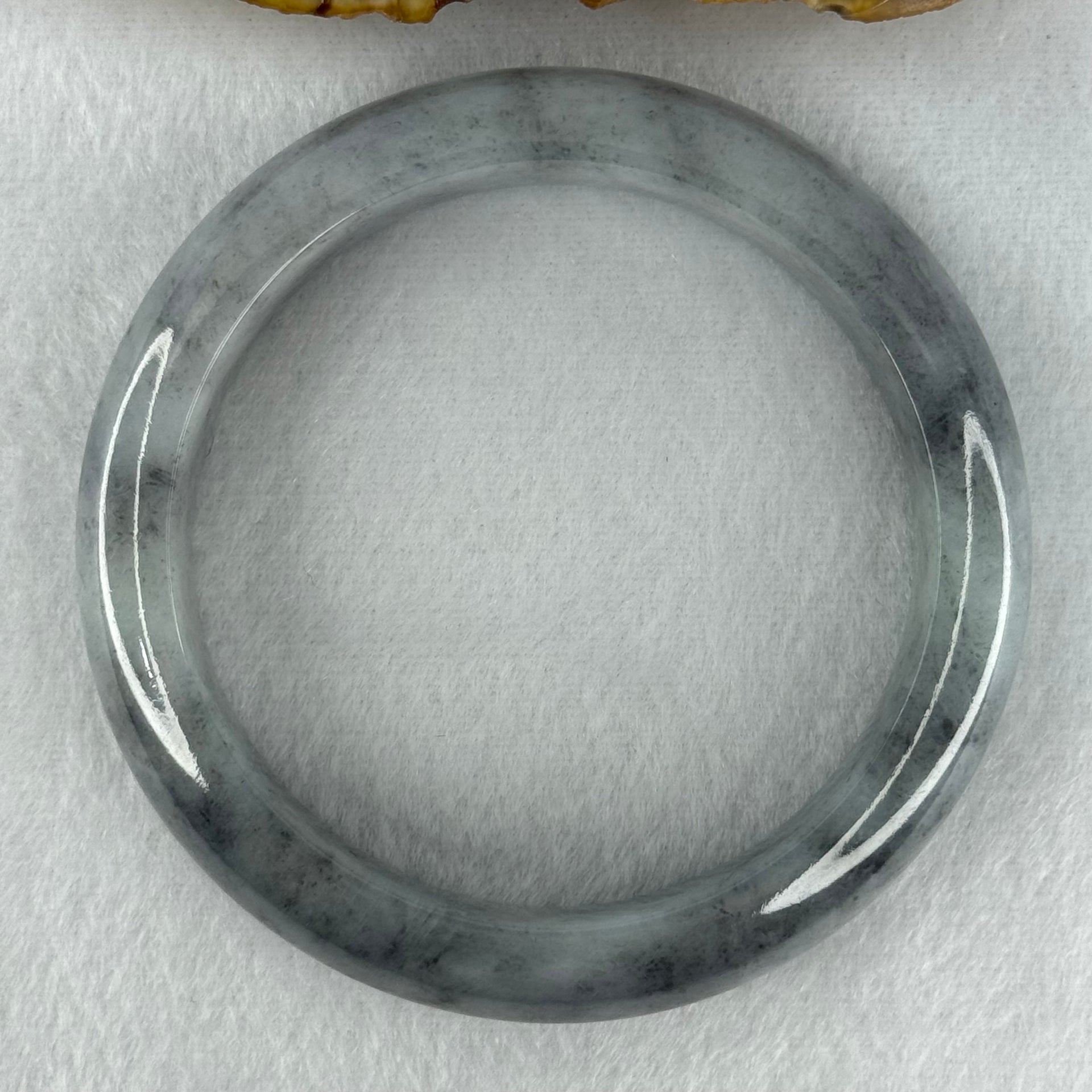 Type A Wuji Grey Jadeite Bangle Internal Diameter 57.8mm 77.44g 15.2 by 9.3mm (Very Slight Internal Lines) - Huangs Jadeite and Jewelry Pte Ltd