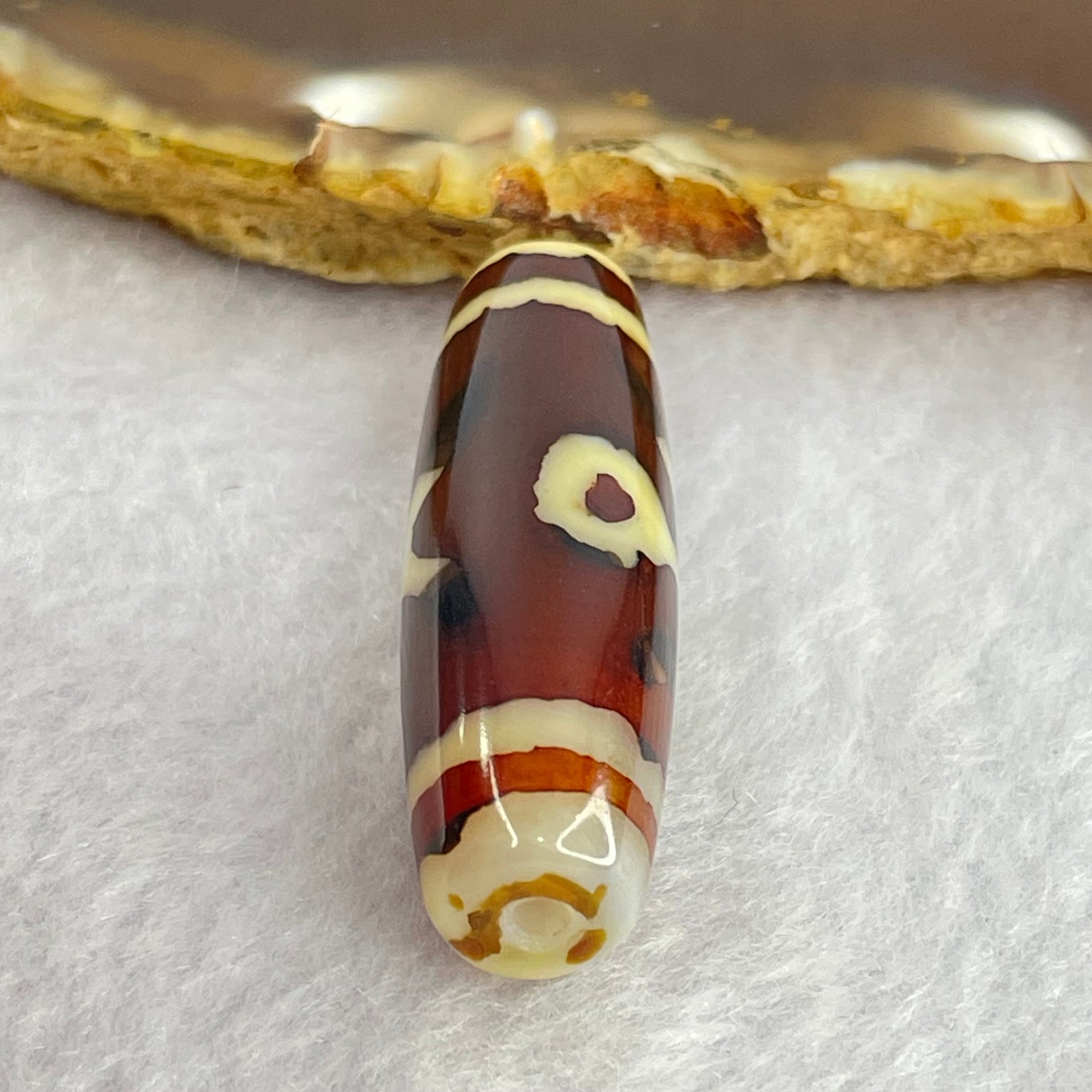 Natural Powerful Tibetan Old Oily Agate Patina Guiren Tairen Human Dzi Bead Totem Amulet Heavenly Master (Tian Zhu) 贵人天诛 8.49g 38.2 by 12.0mm - Huangs Jadeite and Jewelry Pte Ltd
