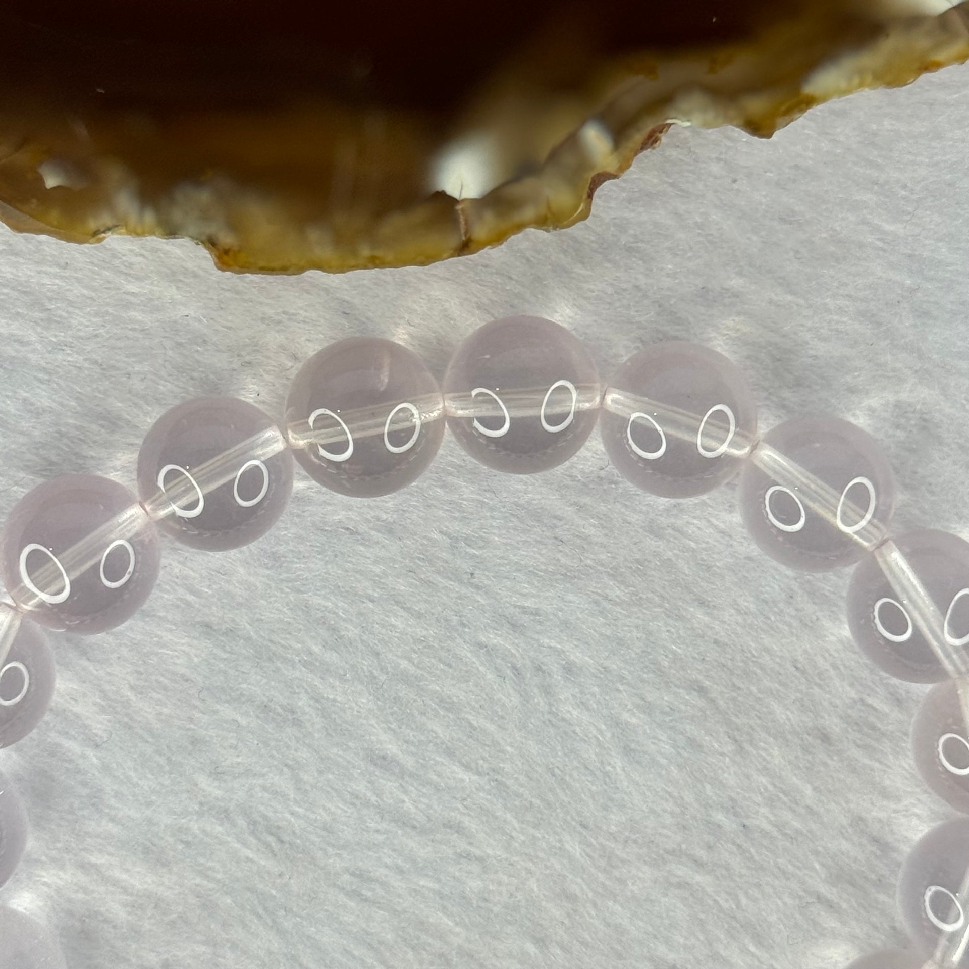 Natural Rose Quartz Beads Bracelet 天然玫瑰石英珠手链 32.72g 17.5cm 10.9mm 19 Beads - Huangs Jadeite and Jewelry Pte Ltd