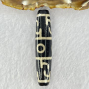 Natural Powerful Tibetan Old Oily Agate 3 Eyed Dharma Vajra Dzi Bead Heavenly Master (Tian Zhu) 三眼金刚杵天珠 15.33g 59.1 by 12.9mm - Huangs Jadeite and Jewelry Pte Ltd