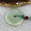 Type A Green With Blueish Green Piao Hua and Yellow Lavender Patches Jadeite Ping An Kou Donut Pendent 16.90g 35.5 by 6.0 mm - Huangs Jadeite and Jewelry Pte Ltd