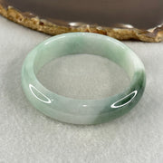 Type A Light Blueish Green with Blueish Green Oval Jadeite Bangle 40.32g Inner Diameter 53.3mm 12.8 by 6.6mm (Close to Perfect) - Huangs Jadeite and Jewelry Pte Ltd