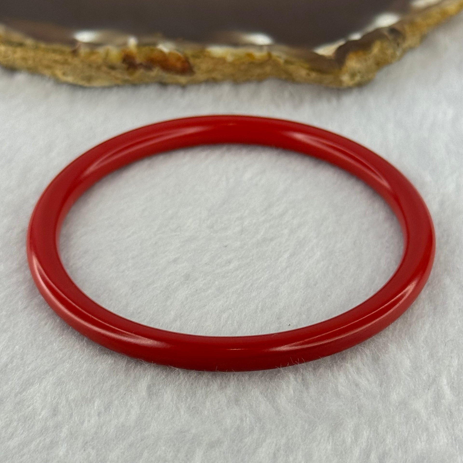 Natural Red Cinnabar Bangle 16.50g Internal Diameter 56.4mm 5.3 by 5.6mm - Huangs Jadeite and Jewelry Pte Ltd