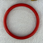 Natural Red Cinnabar Bangle with Inscription 20.10g Internal Diameter 58.0mm 10.0 by 5.9mm - Huangs Jadeite and Jewelry Pte Ltd