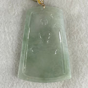 Type A Icy Green with Green Piao Hua Jadeite Guan Yin Bodhisattva Pendant 30.08g 63.4 by 44.1 by 5.3mm - Huangs Jadeite and Jewelry Pte Ltd