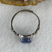 Natural Blue Kyanite Bead in S925 Sliver Adjustable Ring 1.86g 7.9 by 5.9 by 3.5mm - Huangs Jadeite and Jewelry Pte Ltd