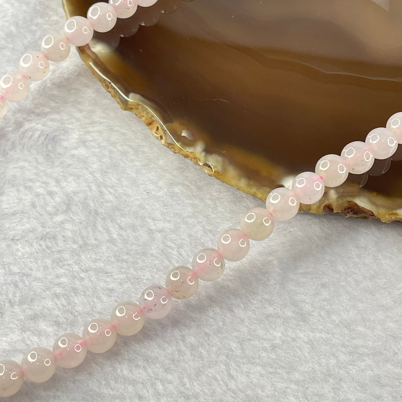 Type A Semi Icy Lavender Jadeite 108 beads necklace 7.1mm 62.10g - Huangs Jadeite and Jewelry Pte Ltd