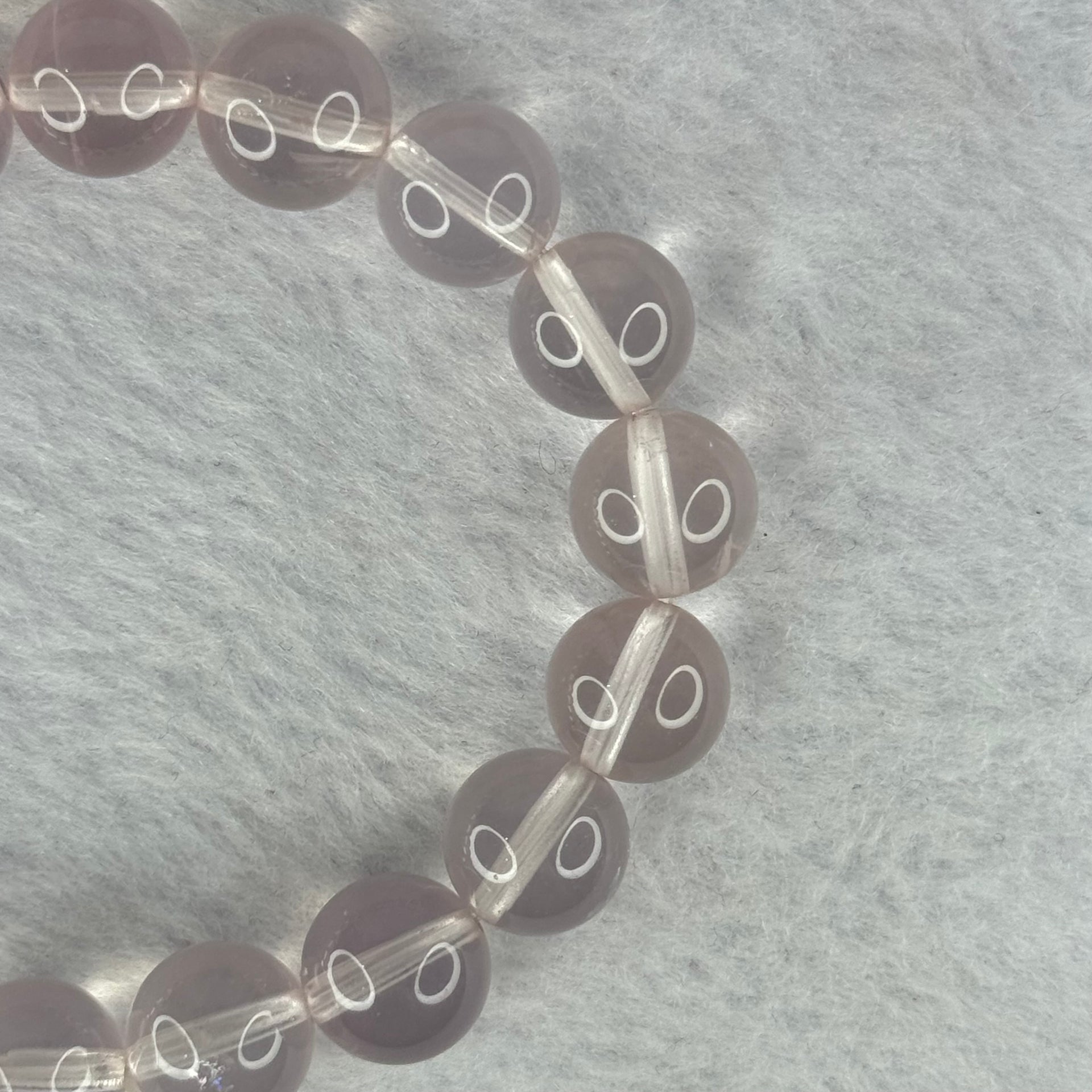 Natural Rose Quartz Beads Bracelet 天然玫瑰石英珠手链 33.93g 17cm 11.2mm 18 Beads - Huangs Jadeite and Jewelry Pte Ltd