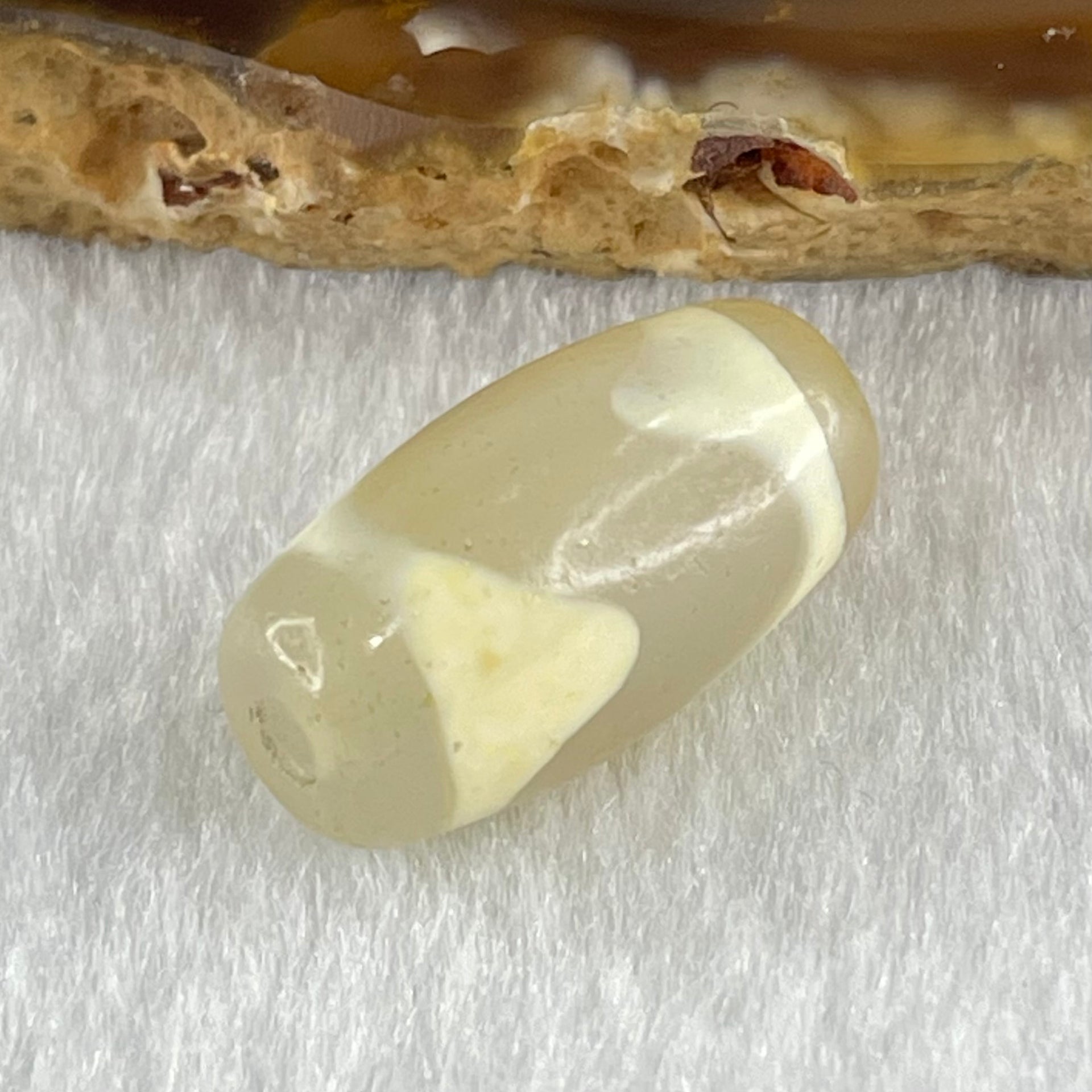 Natural Powerful Tibetan Old Oily Agate Tiger Tooth Daluo Dzi Bead Heavenly Master (Tian Zhu) 虎呀天诛 3.31g 19.8 by 10.5mm - Huangs Jadeite and Jewelry Pte Ltd