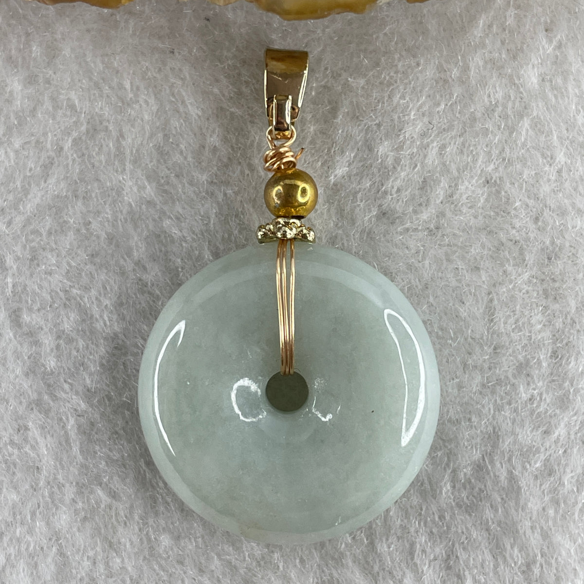 Natural Type A Light Green Jadeite Ping An Kou Pendant | Plump Jade Peace Disc Talisman (6.39g | 21.6 x 6.1mm) - Huangs Jadeite and Jewelry Pte Ltd