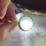 Natural Type A Icy Light Green Jadeite Round Wushipai Pendant in S925 Silver | (6.62g | 20.0 x 10.0mm | Unobstructed Peace & Protection Anchor, Feng Shui Harmony & Executive Calm Pendant) - Huangs Jadeite and Jewelry Pte Ltd