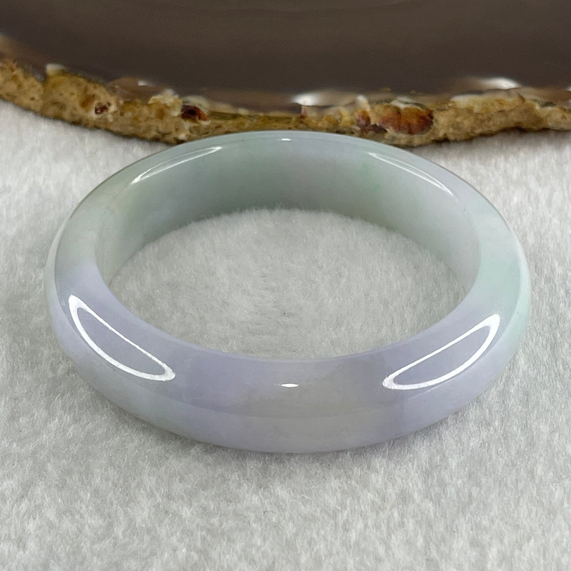 Type A Natural Light Lavender Light Green Jadeite Bangle 48.46g Inner Diameter 51.0mm 12.7 by 7.8mm (Slight Internal Lines) - Huangs Jadeite and Jewelry Pte Ltd