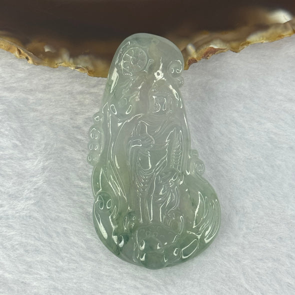 Certified Grandmaster Type A Icy Jelly Green Lavender Piao Hua Jadeite Buddha Pendent 18.65g 56.8 by 30.7 by 5.8mm - Huangs Jadeite and Jewelry Pte Ltd