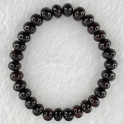 Natural Dark Blood Red Amber Beads Bracelet 天然血珀手链 7.24g 15cm 8.5mm 30 Beads - Huangs Jadeite and Jewelry Pte Ltd