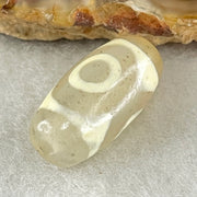 Natural Powerful Tibetan Old Oily Agate 3 Eyes Dzi Bead Heavenly Master (Tian Zhu) 三眼天诛 3.17g 20.1 by 10.4mm - Huangs Jadeite and Jewelry Pte Ltd