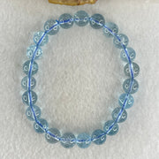 Above Average Natural Blue Topaz Beads Bracelet 23.54g 15.5cm 8.4mm 23 Beads - Huangs Jadeite and Jewelry Pte Ltd