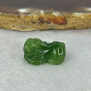 Natural Green Nephrite Pixiu Pendent 2.85g 17.9 by 11.4 by 9.6mm - Huangs Jadeite and Jewelry Pte Ltd