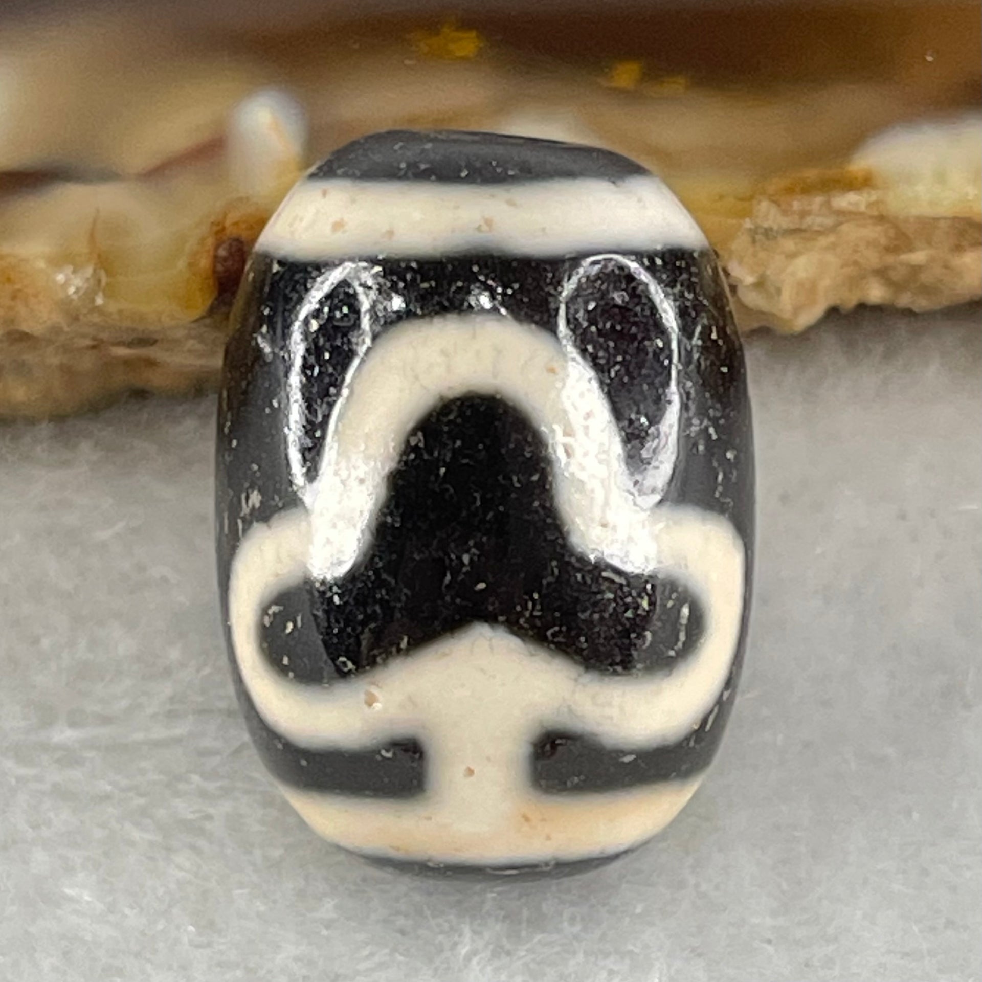 Natural Powerful Tibetan Old Oily Agate Double Bodhi Tree Dzi Bead Heavenly Master (Tian Zhu) 菩提树天珠 4.24g 17.4 by 12.7mm - Huangs Jadeite and Jewelry Pte Ltd