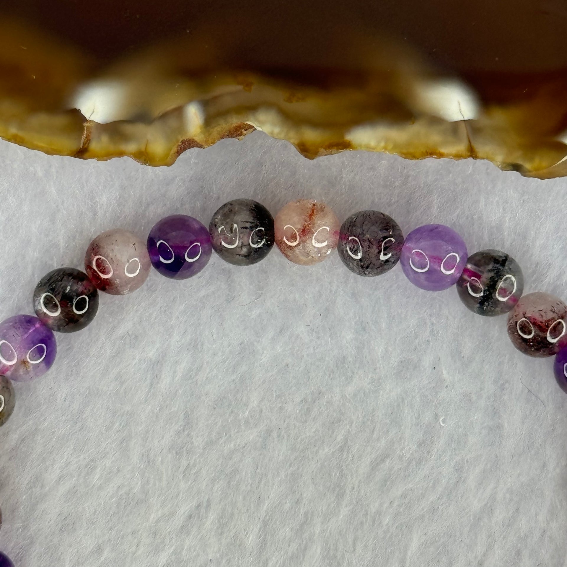 Natural Super 7 Beads Bracelet 10.46g 16.5cm 6.3mm 31 Beads - Huangs Jadeite and Jewelry Pte Ltd